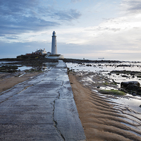 Buy canvas prints of Saint Marys Lighthouse at Whitley Bay by Ian Middleton