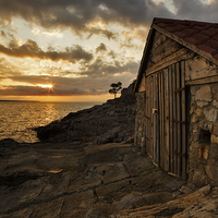 Buy canvas prints of Cunski Beach at sunrise, Losinj Island, Croatia by Ian Middleton