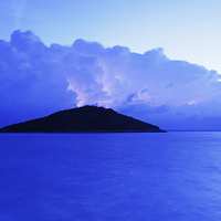 Buy canvas prints of Lightning at dawn over Veli and Mali Osir islands  by Ian Middleton