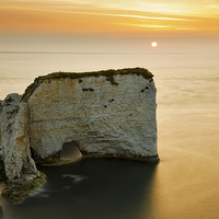 Buy canvas prints of Sunrise at Old Harry Rocks by Ian Middleton