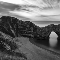 Buy canvas prints of Durdle Door in black and white by Ian Middleton
