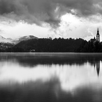 Buy canvas prints of After the rain at Lake Bled by Ian Middleton