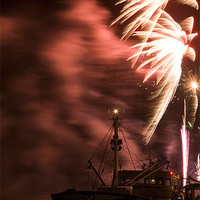 Buy canvas prints of Wexford Halloween Fireworks by Ian Middleton