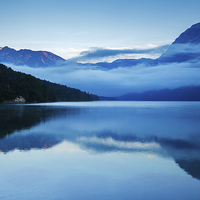 Buy canvas prints of Morning at Lake Bohinj in Slovenia by Ian Middleton
