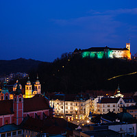 Buy canvas prints of Irish Ljubljana Castle by Ian Middleton