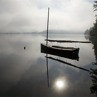 Buy canvas prints of Morning has broken on Lake Bohinj by Ian Middleton