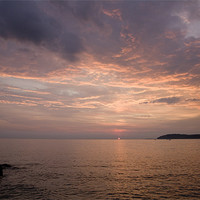 Buy canvas prints of Sundown over the Adriatic coastline by Ian Middleton
