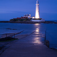 Buy canvas prints of Saint Mary's Lighthouse at Whitley Bay by Ian Middleton