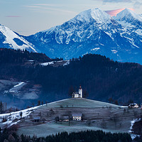 Buy canvas prints of Church of Saint Thomas at sunrise by Ian Middleton