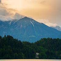 Buy canvas prints of Lake Bled and castle by Ian Middleton