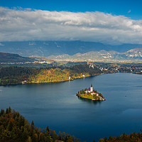 Buy canvas prints of View of Lake Bled from Mala Osojnica by Ian Middleton