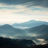 Buy canvas prints of Morning view across to Sv Jost from the Jamnik Hil by Ian Middleton