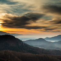 Buy canvas prints of Sunrise view across to Sv Jost from the Jamnik Hil by Ian Middleton