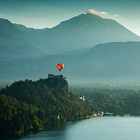 Buy canvas prints of View of Lake Bled from Ojstrica by Ian Middleton