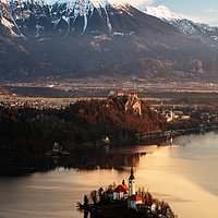 Buy canvas prints of Morning view of Lake Bled from Mala Osojnica by Ian Middleton