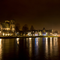 Buy canvas prints of  Inverness after dark by Stuart Thomas