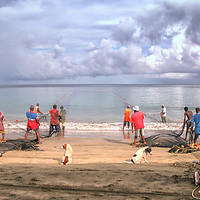 Buy canvas prints of Beach Fishing in Tobago by Stuart Thomas