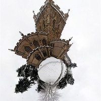 Buy canvas prints of A Snowy Malvern Priory by Robert Bilsland