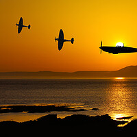 Buy canvas prints of Spitfire at Sunset by Oxon Images