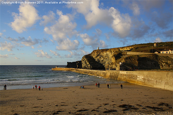 Portreath Beach and Harbour Wall Picture Board by Oxon Images