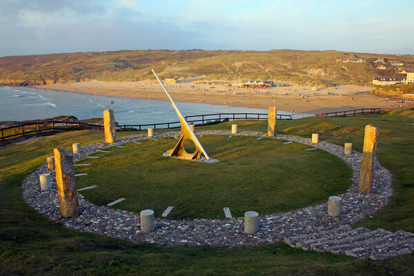 Perranporth Sundial Picture Board by Oxon Images