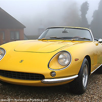 Buy canvas prints of classic yellow ferrari by Oxon Images