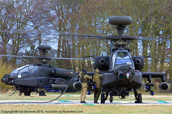 AH64 Apaches refuelling Picture Board by Oxon Images