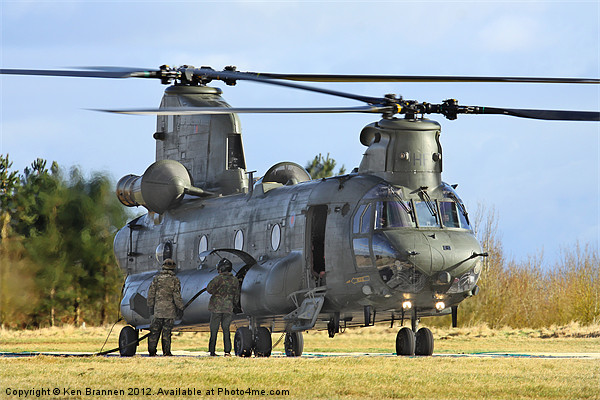 RAF Chinook refuelling Picture Board by Oxon Images