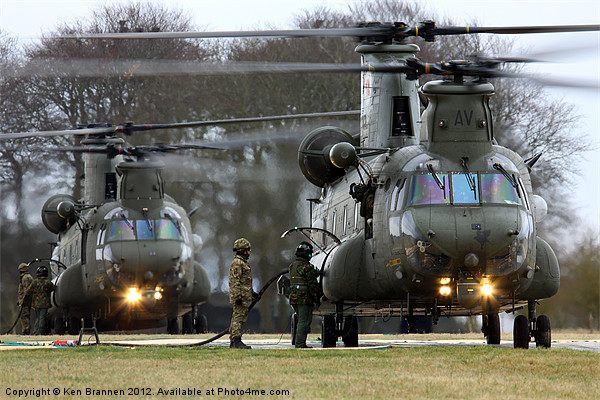 Two Chinooks Picture Board by Oxon Images