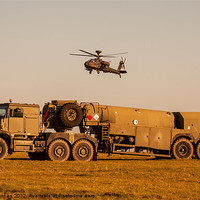 Buy canvas prints of Oshkosh refueller and AH64 Apache by Oxon Images
