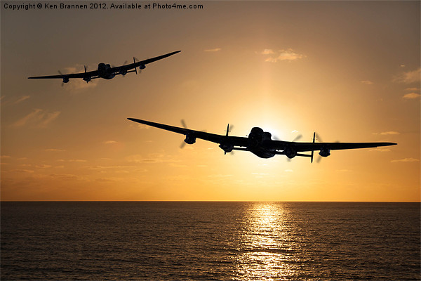 Lancaster Bombers at Sunset Picture Board by Oxon Images