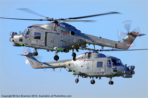 Royal Navy Lynx Display Pair Picture Board by Oxon Images