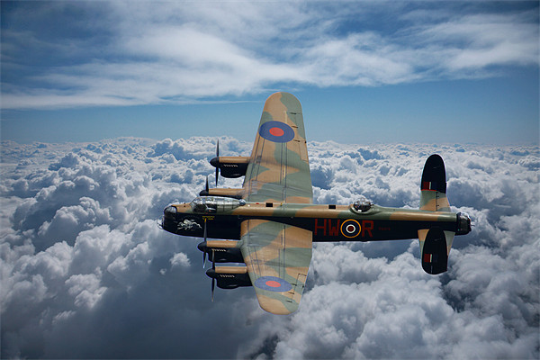 Lancaster Bomber above the clouds Picture Board by Oxon Images