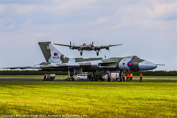 Vulcan XH558 and BBMF Lancaster Picture Board by Oxon Images