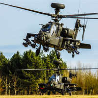 Buy canvas prints of Two AH64 Apache helicopters by Oxon Images