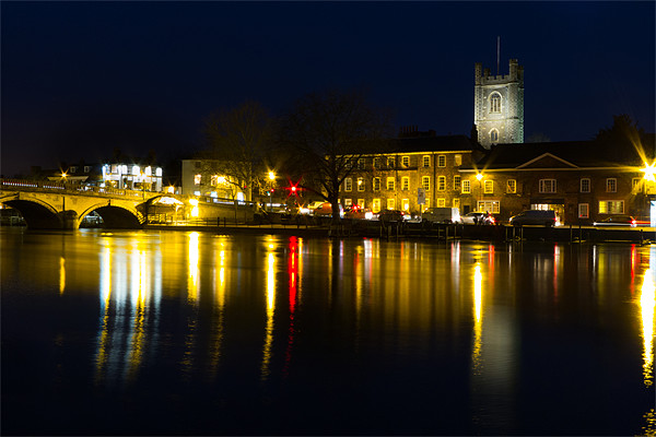 Henley Night scene Picture Board by Oxon Images