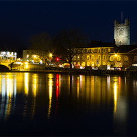 Buy canvas prints of Henley Night scene by Oxon Images
