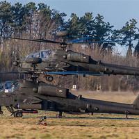 Buy canvas prints of Two AH64 Apache helicopters by Oxon Images