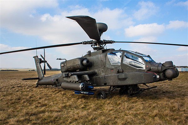 AH64 Apache on grass Picture Board by Oxon Images