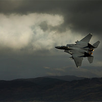 Buy canvas prints of F15 in stormy sky by Oxon Images