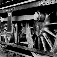 Buy canvas prints of Steam Train Wheels by Oxon Images