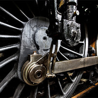Buy canvas prints of Steam Train Wheels by Oxon Images
