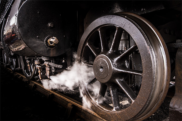 Steel Wheel and Steam valves Picture Board by Oxon Images