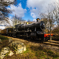 Buy canvas prints of Steam Train nearing station by Oxon Images