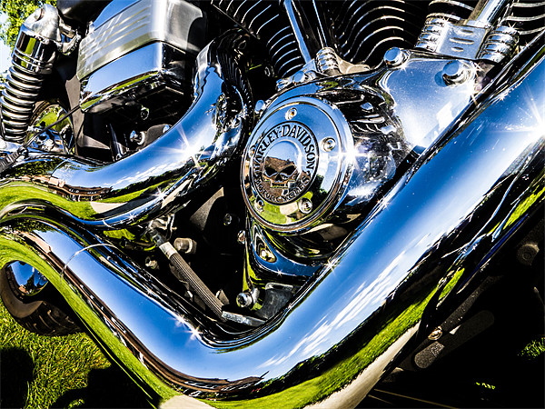 Harley Davidson Custom Chrome Picture Board by Oxon Images