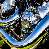 Buy canvas prints of Harley Davidson Custom Chrome by Oxon Images
