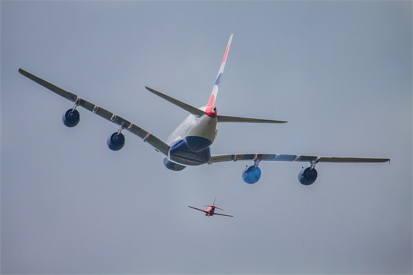 British Airways A380 Red Arrow Picture Board by Oxon Images