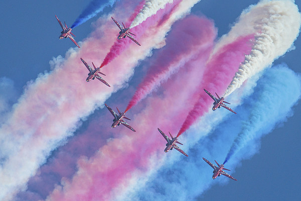 The RAF Red Arrows Waddington Picture Board by Oxon Images
