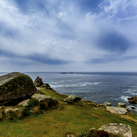 Buy canvas prints of Lands End sea view by Oxon Images