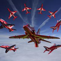 Buy canvas prints of Red Arrows by Oxon Images